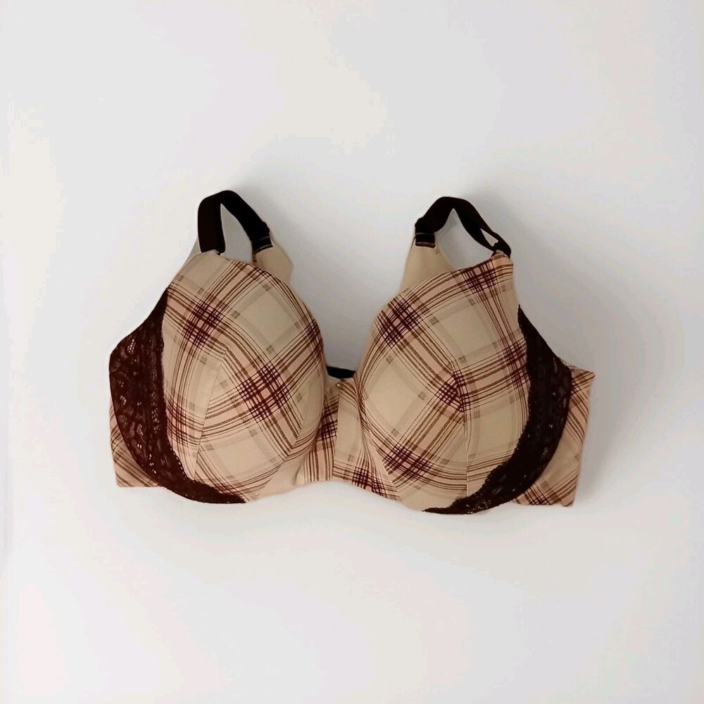 Cacique Bra Underwire 40DDD Plus Size Balconette Bra Lightly Lined Lane Bryant +